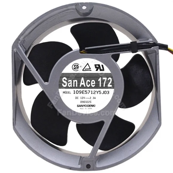 Sanyo 109E5712Y5J03 DC 12V 2.3A 3 Wires Axial Cooling Fan