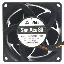 Sanyo Denki 9GV0812P1F031 DC 12V 1.5A 4 Wires PWM Axial Cooling Fan