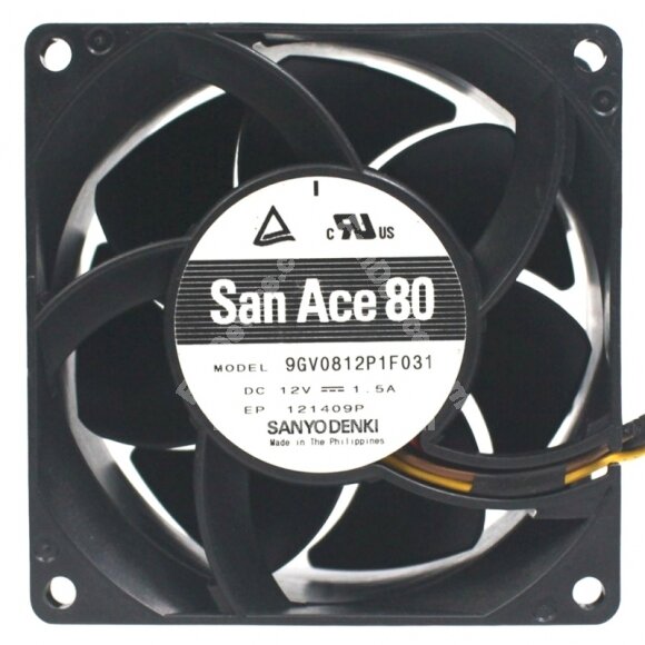 Sanyo Denki 9GV0812P1F031 DC 12V 1.5A 4 Wires PWM Axial Cooling Fan