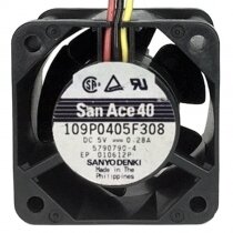 Sanyo Denki 109P0405F308 DC 5V 0.28A 3 Wires Axial Cooling Fan