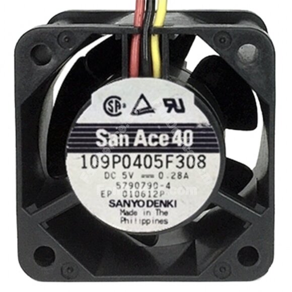 Sanyo Denki 109P0405F308 DC 5V 0.28A 3 Wires Axial Cooling Fan