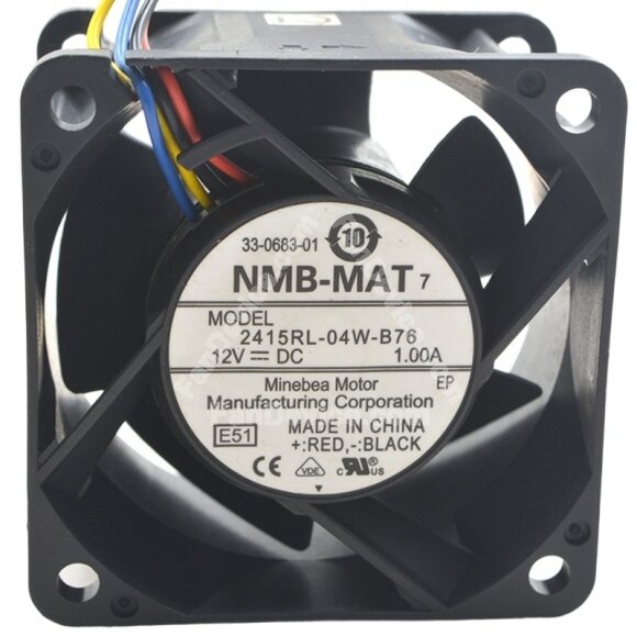 NMB-MAT 2415RL-04W-B76 DC 12V 1.00A 4 Wires PWM Axial Cooling Fan
