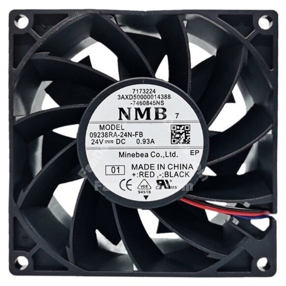 NMB 09238RA-24N-FB DC 24V 0.93A 2 Wires / 3 Wires Axial Cooling Fan