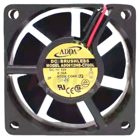 ADDA AD0612HB-C70GL DC 12V 0.16A 2 Wires Brushless Axial Cooling Fan
