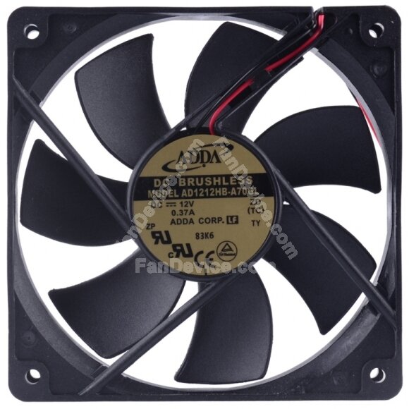 ADDA AD1212HB-A70GL DC 12V 0.37A 12025 Brushless Axial Cooling Fan