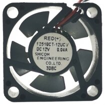 ICFAN SHICOH F2510CT-12UCV DC 12V 0.04A 2510 2 Wires Axial Cooling Fan