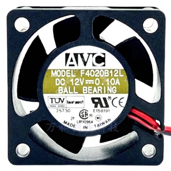 AVC F4020B12L DC 12V 0.10A 4020 Ball Bearing Axial Cooling Fan