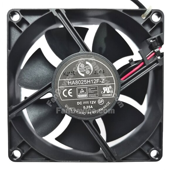 ONG HUA HA8025H12F-Z DC 12V 0.35A 2 Wires 8025 Axial Cooling Fan