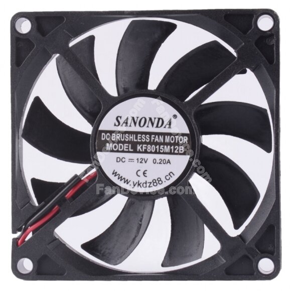 SANONDA KF8015M12B DC 12V 0.20A 2 Wires Brushless Axial Cooling Fan