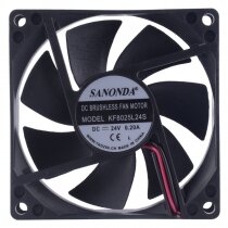SANONDA KF8025L24S DC 24V 0.20A 2 Wires Brushless Axial Cooling Fan