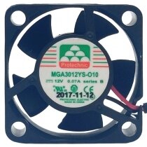 Protechnic MGA3012YS-O10 DC 12V 0.07A 2 Wires 3010 Axial Cooling Fan
