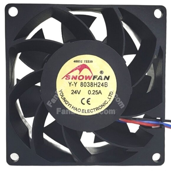 SNOWFAN Y-Y8038H24B DC 24V 0.25A 3 Wires Axial Cooling Fan