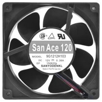 Sanyo Denki 9G1212H103 DC 12V 0.38A 2 Wires / 3 Wires Axial Cooling Fan