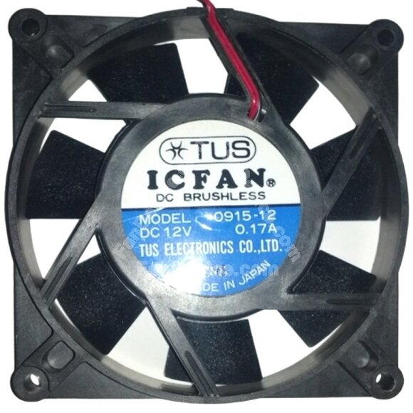 ICFAN 0915-12 DC 12V 0.17A 2 Wires Brushless Axial Cooling Fan