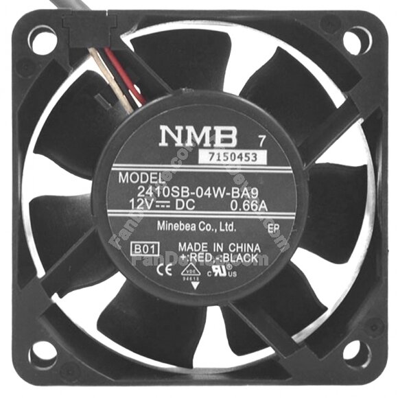 NMB 2410SB-04W-BA9 DC 12V 0.66A 2 Wires / 3 Wires Axial Cooling Fan