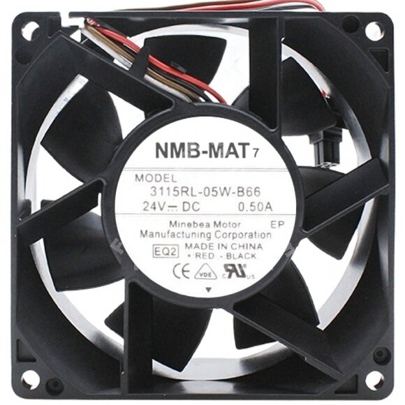 NMB-MAT 3615RL-05W-B66 DC 24V 0.50A 4 Wires Axial Cooling Fan