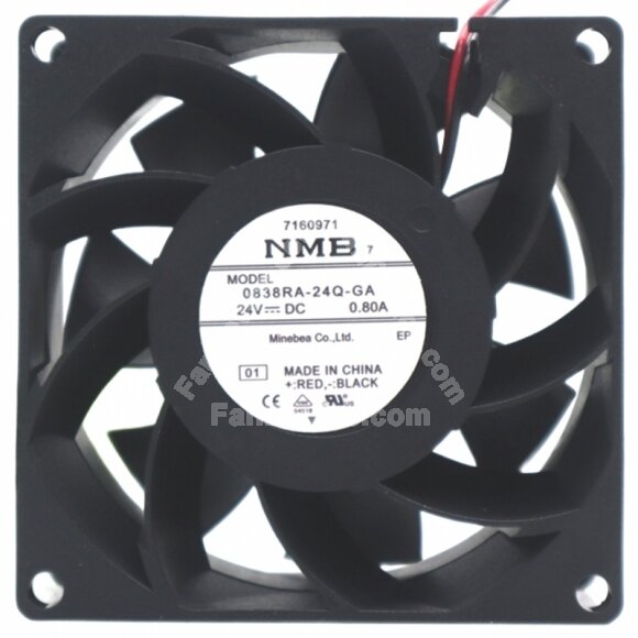 NMB 08038RA-24Q-GA DC 24V 0.80A 2 Wires Axial Cooling Fan