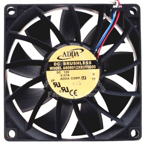 ADDA AS08012XB259B00 DC 12V 0.57A 2 / 3 / 4 Wires Brushless Axial Cooling Fan