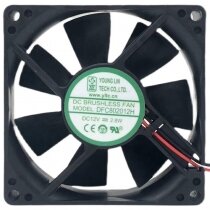 YOUNG LIN DFC802012H DC 12V 2.8W 2 Wires / 3 Wires Axial Cooling Fan