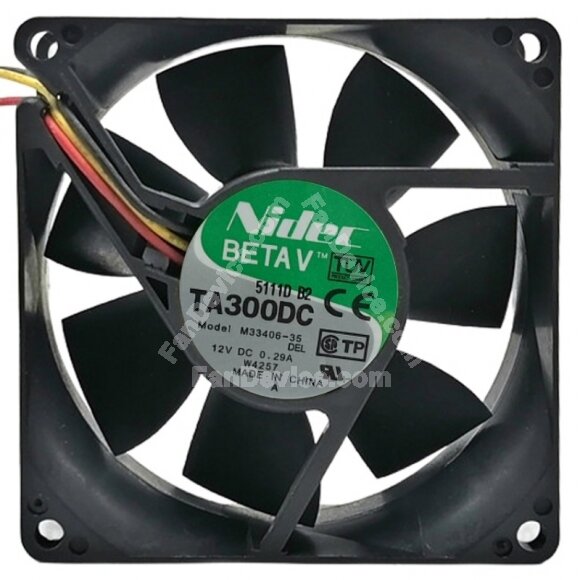 Nidec TA300DC M33406-35 DC 12V 0.29A 2 / 3 / 4 Wires Axial Cooling Fan