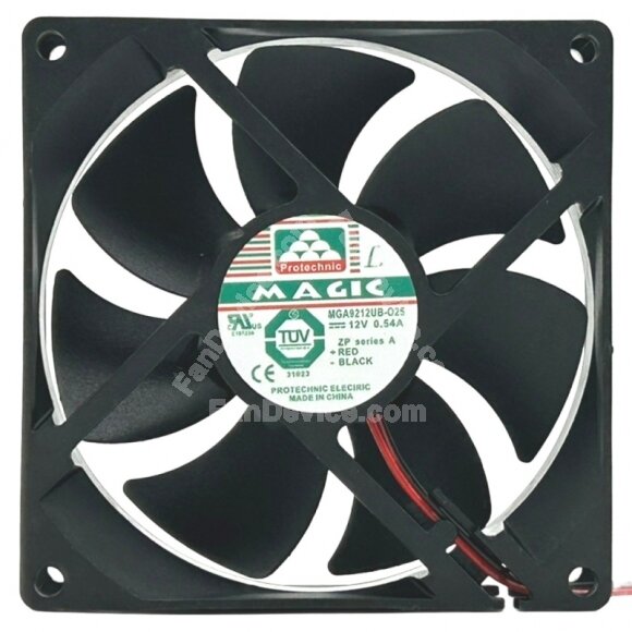 Magic MGA9212UB-O25 DC 12V 0.54A 2 Wires Axial Cooling Fan