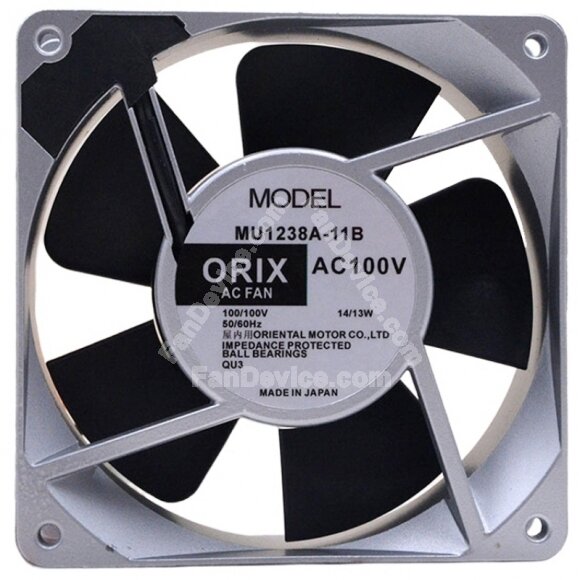 ORIX MU1238A-11B AC 100V 14/13W Impedance Protected Axial Cooling Fan