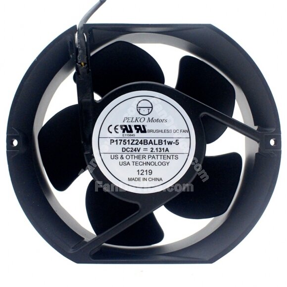 PELKO Motors P1751Z24BALB1W-5 24V 2.131A DC Brushless Axial Cooling Fan