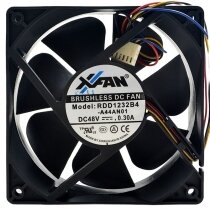 XFAN RDD1232B4 48V 0.30A 4 Wires DC Brushless PWM Axial Cooling Fan