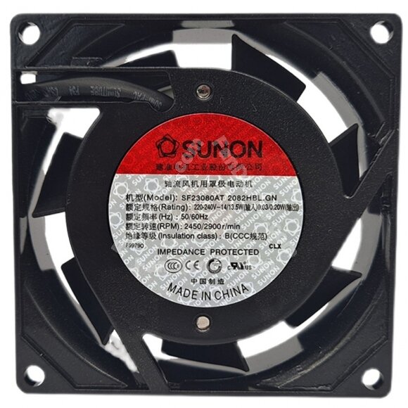 Sunon SF23080AT 2082HBL.GN AC 220-240V 14/13.5W Impedance Protected Cooling Fan