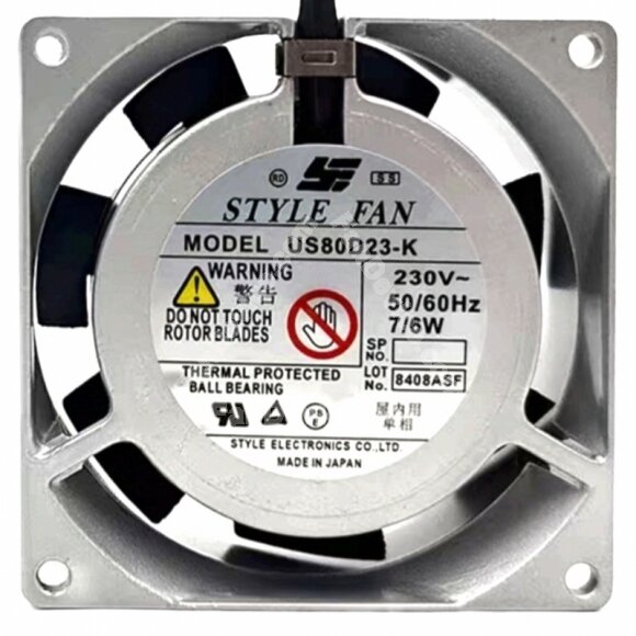STYLE FAN US80D23-K AC 230V 7/6W Thermal Protected Axial Cooling Fan