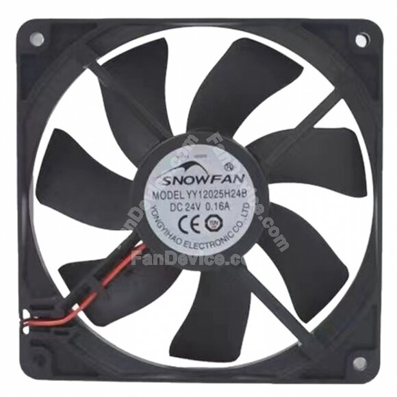 SNOWFAN YY12025H24B DC 24V 0.16A 2 Wires Axial Cooling Fan