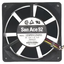 Sanyo Denki 109P0912H201 DC 12V 0.31A 3 Wires Axial Cooling Fan