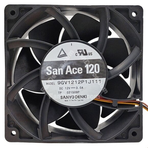 Sanyo Denki 9GV1212P1J111 DC 12V 3.0A 3 Wires Axial Cooling Fan