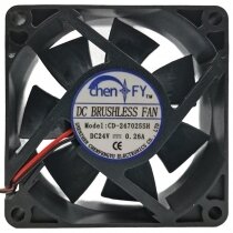 ChenFY CD-247025SH 24V 0.26A 2 Wires DC Brushless Axial Cooling Fan