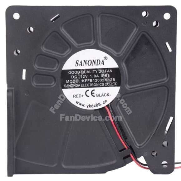 SANONDA KFFB12032M12B DC 12V 1.0A 2 Wires IP68 Waterproof Blower Fan