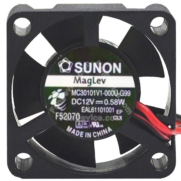 Sunon Maglev MC30101V1-000U-G99 DC 12V 0.58W 2 Wires Axial Cooling Fan