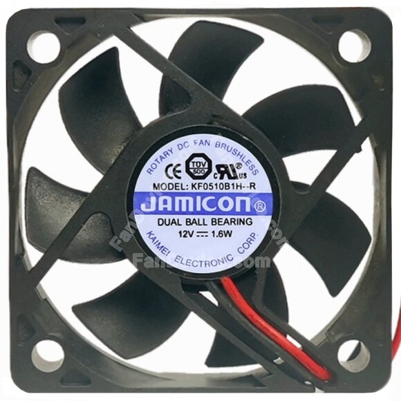 JAMICON KF0510B1H-R DC 12V 1.6W 5020 Dual Ball Bearing Axial Fan