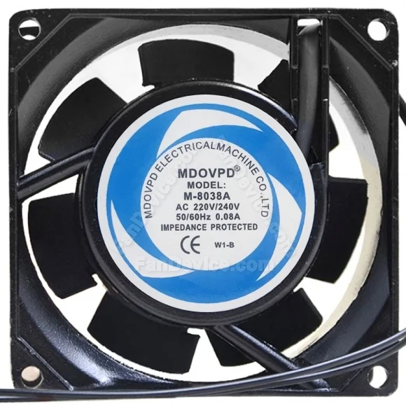 MDOVPD M-8038A AC 220/240V 0.08A Impedance Protected Cooling Fan