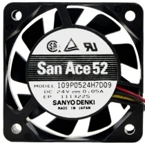 Sanyo 109P0524H7D09 DC 24V 0.05A 3 Wires Axial Cooling Fan
