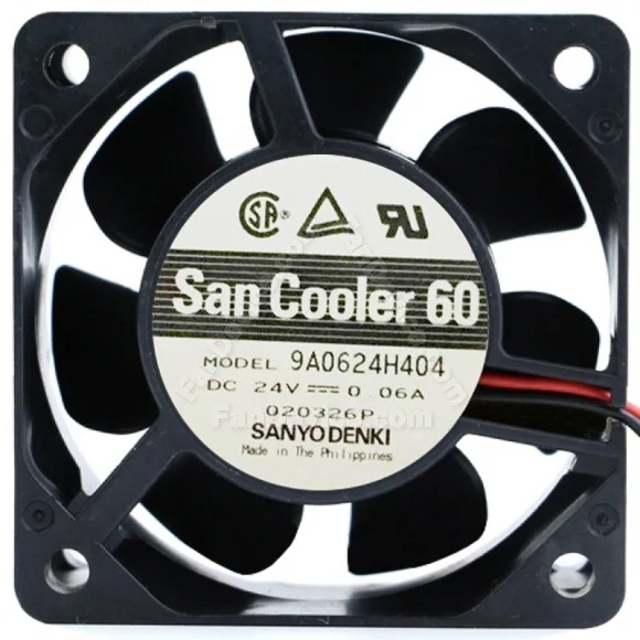 Sanyo 9A0624H404 DC 24V 0.06A 2 Wires Axial Cooling Fan