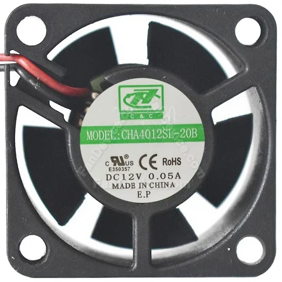 CHT CHA4012SL-20B DC 12V 0.05A 2 Wires Axial Cooling Fan