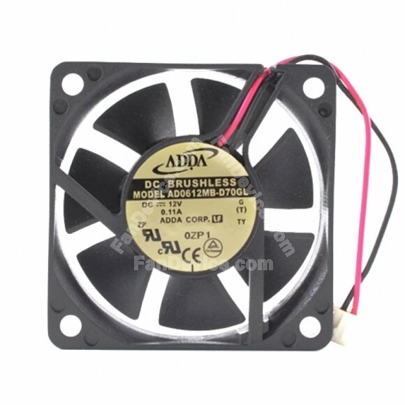 ADDA AD0612MB-D70GL DC 12V 0.11A 2 Wires Axial Cooling Fan