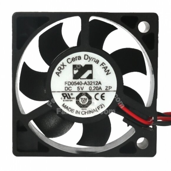 ARX FD0540-A3212A DC 5V 0.20A 2 Wires Axial Cooling Fan