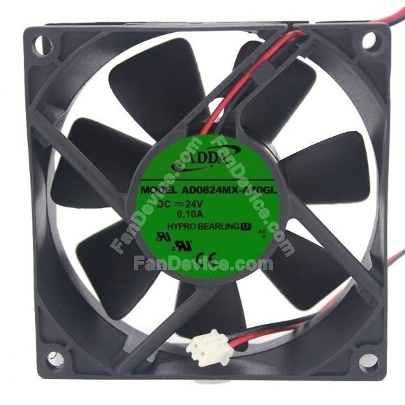 ADDA AD0824MX-A70GL DC 24V 0.1A 2 Wires Axial Cooling Fan