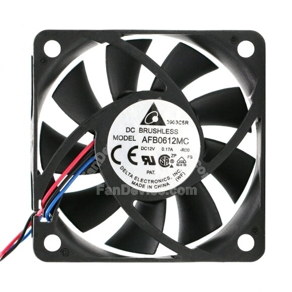 Delta AFB0612MC DC 12V 0.17A 2 Wires / 3 Wires Axial Cooling Fan