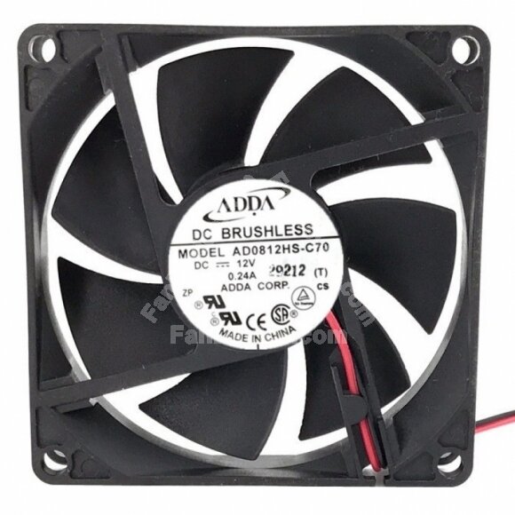 ADDA AD0812HS-C70 DC 12V 0.24A 2 Wires Axial Cooling Fan