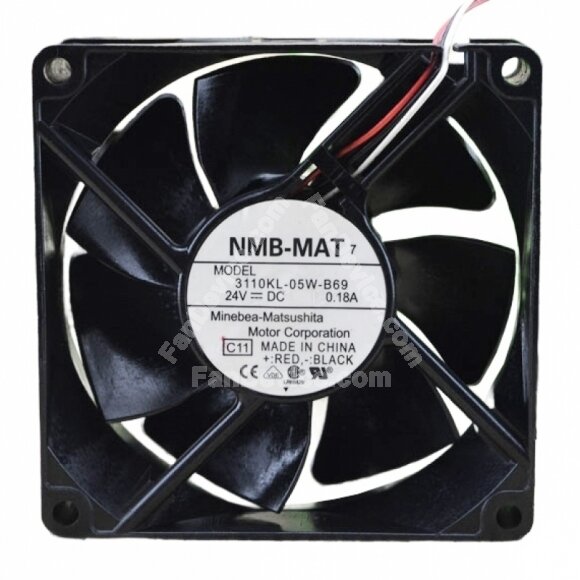 NMB-MAT 3110KL-05W-B69 DC 24V 0.18A 2 Wires / 3 Wires Axial Cooling Fan