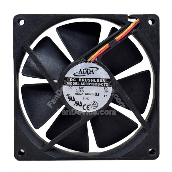 ADDA AD0912MB-C72 DC 12V 0.16A 9020 Axial Brushless Cooling Fan