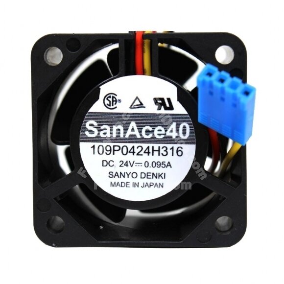 Sanyo 109P0424H316 DC 24V 0.095A 2.28W 2 Wires / 3 Wires Axial Cooling Fan