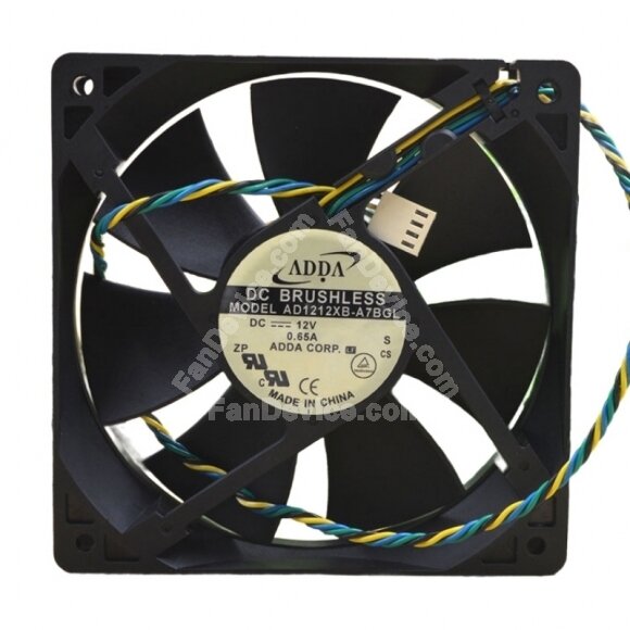 ADDA AD1212XB-A7BGL DC 12V 0.65A 2 Wires / 3 Wires / 4 Wires Axial Cooling Fan